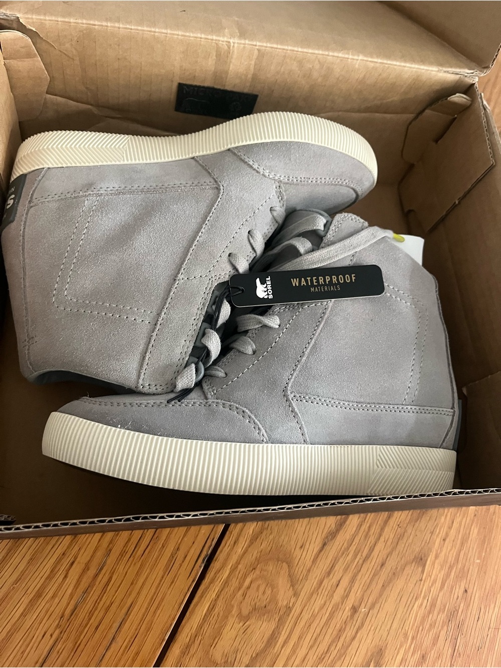 Sorel Gray Mid-Top Waterproof Casual Wedge Shoe